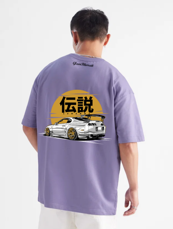 WHITE SPORTS CAR OVERSIZE T-SHIRT - Image 3